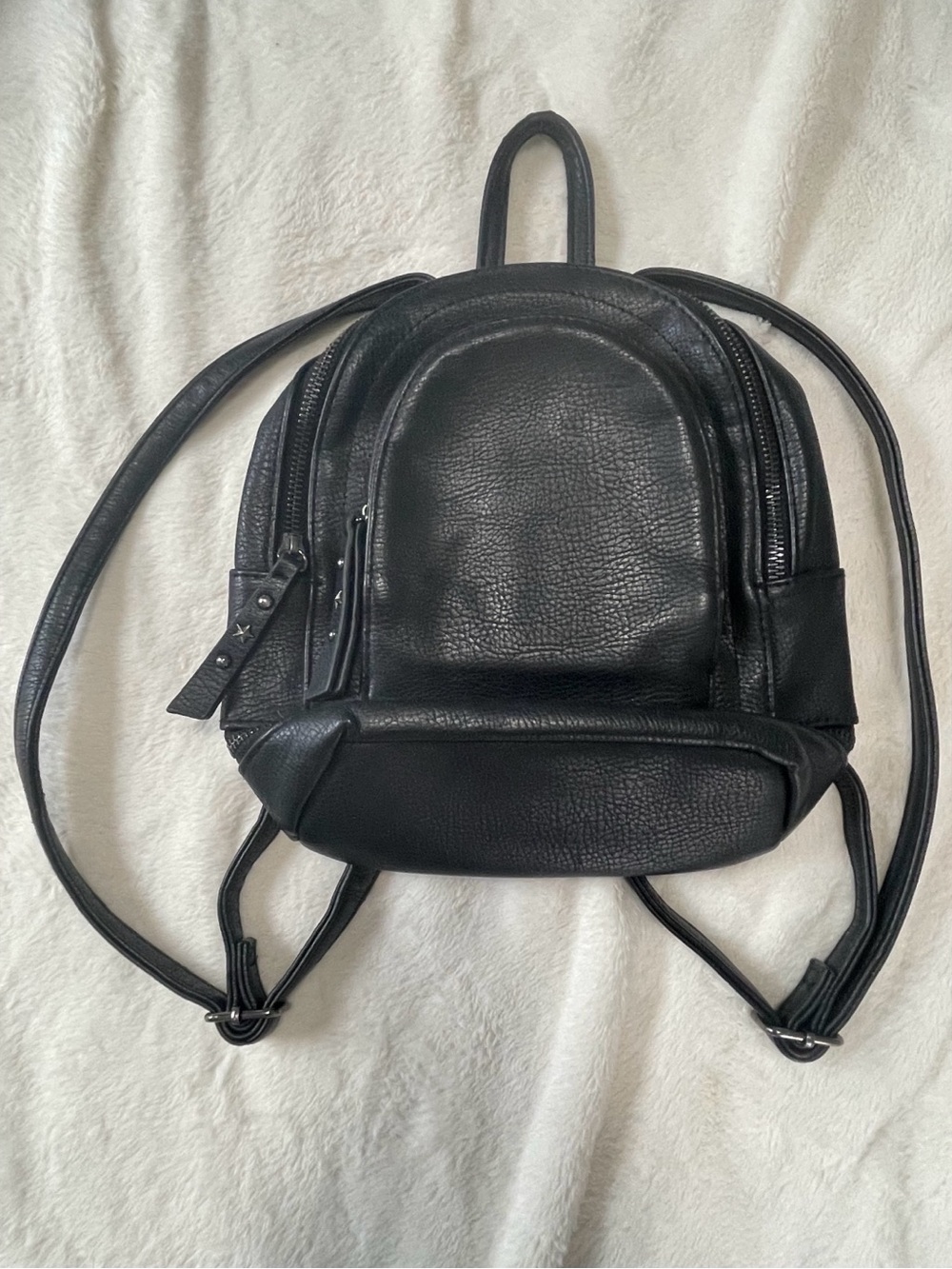 90s Grunge Aesthetic Mudd Black Pebbled Mini Backpack